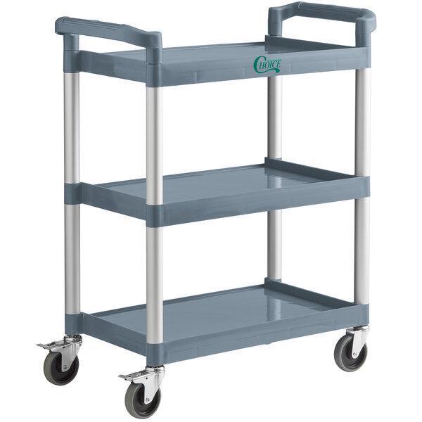 Heavy Duty Utility Commercial Restaurant 3 Shelf Bus Push Cart 32" x 16" x 38"