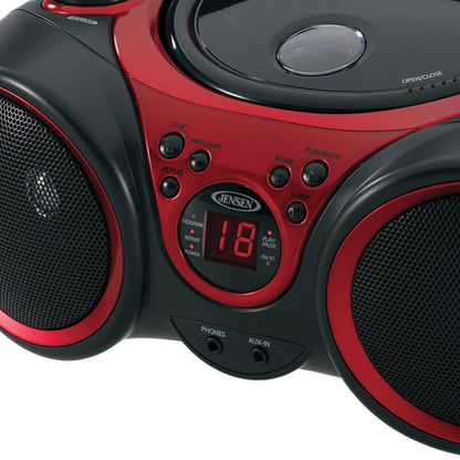 Portable Red Compact Stereo Cd Player with Am/Fm Stereo Radio CD-R/RW Compatible