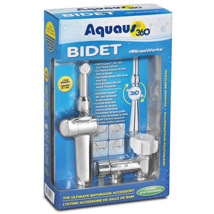 Aquaus 360 Premium Hand-Held Bidet W/ Dual Spray Pressure Controls in Chrome NEW