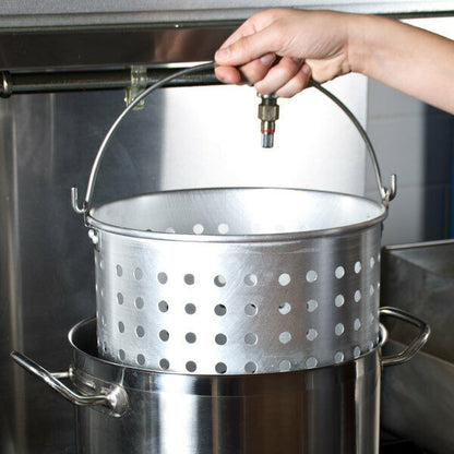 20 Qt. Round Commercial Silver Aluminum Stock Pot Steamer Basket Durable New