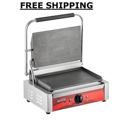 Heavy-Duty Commercial Panini Sandwich Grill Food Press Smooth Griddle Restaurant