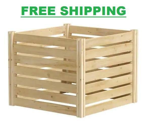 Wooden Fence Stationary Composter Insect Resistant Cedar Outdoor 173.92 Gallon