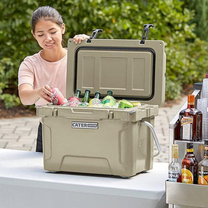 HEAVY DUTY TAN 20 Qt Roto Molded Cooler 10 DAY Ice Beer TRIPLE Insulated Chest