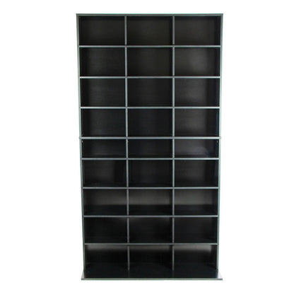 Multimedia Storage Cabinet Stand Tower DVD CD Rack Shelf Organize Media Espresso