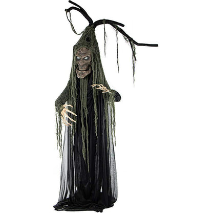 6.5 Ft. Animatronic Haunted Talking Tree Halloween Prop, Moving Mouth for Indoor