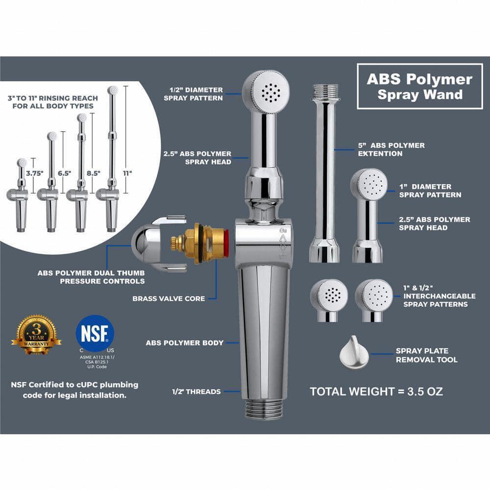 Aquaus 360 Premium Hand-Held Bidet W/ Dual Spray Pressure Controls in Chrome NEW