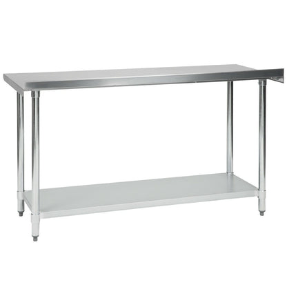 Stainless Steel 24" x 60" NSF Restaurant Kitchen Prep Work Table with Backsplash