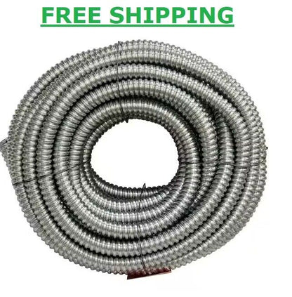 3/4 x 100ft Flexible Metallic Conduit Galvanized Steel Corrosion Resistance New