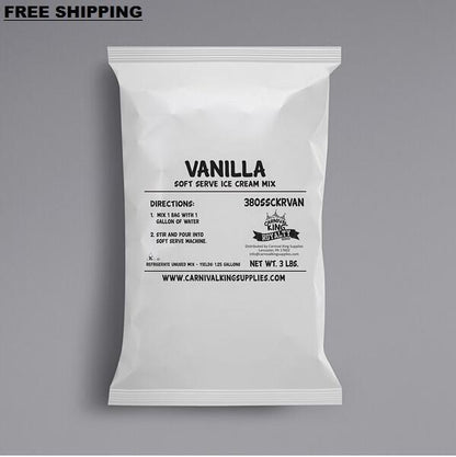 (6 Pack) 3 lb. Restaurant Smooth Vanilla Soft Serve Ice Cream Mix Ice Cream Shop