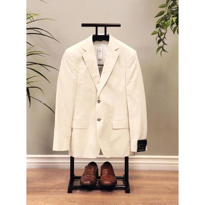 Men's Valet Stand Cherry Wood Finish Suit Hangers Jacket Suit Trousers Pants