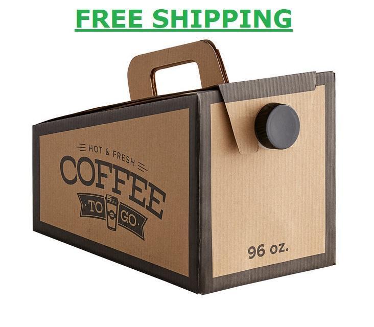 96 oz. Beverage Take Out Container Coffer Hot Cold Box 25/Case Easy Storage