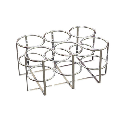 Economy Oxygen 6 Cylinder Rack for E, D or C Cylinders Only Chrome Plated Finish