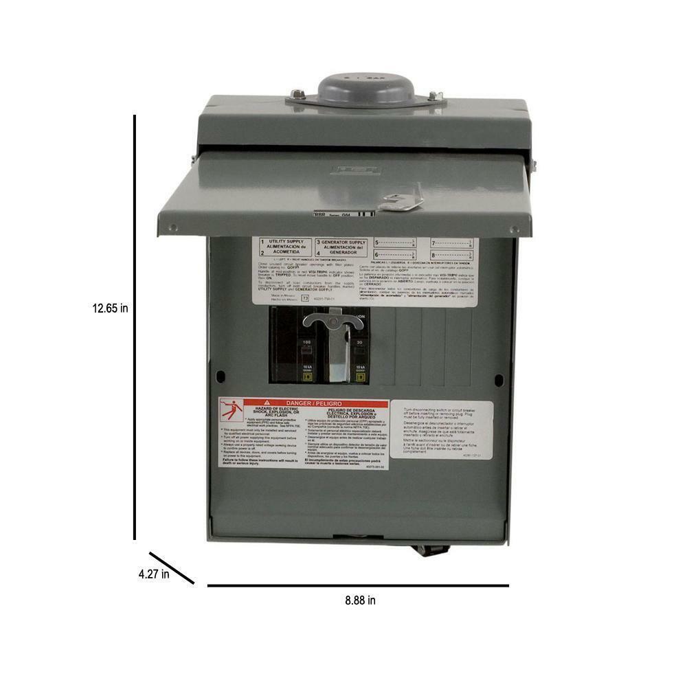 QO 30-Amp 4-Space 8-Circuit Generator Main Breaker Outdoor Manual Transfer Switc