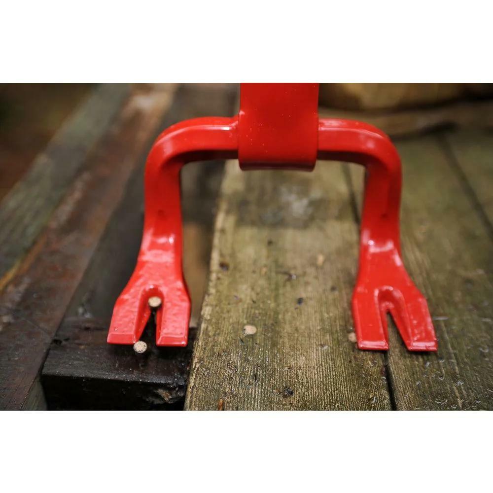 The Deck Demon Wrecking Bar 45 in.Dual Claw Nonslip Grip Nail Puller Hand Tool