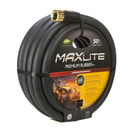 Maxlite 3/4 In. X 50 Ft. Heavy-Duty Premium Rubber plus Water Hose