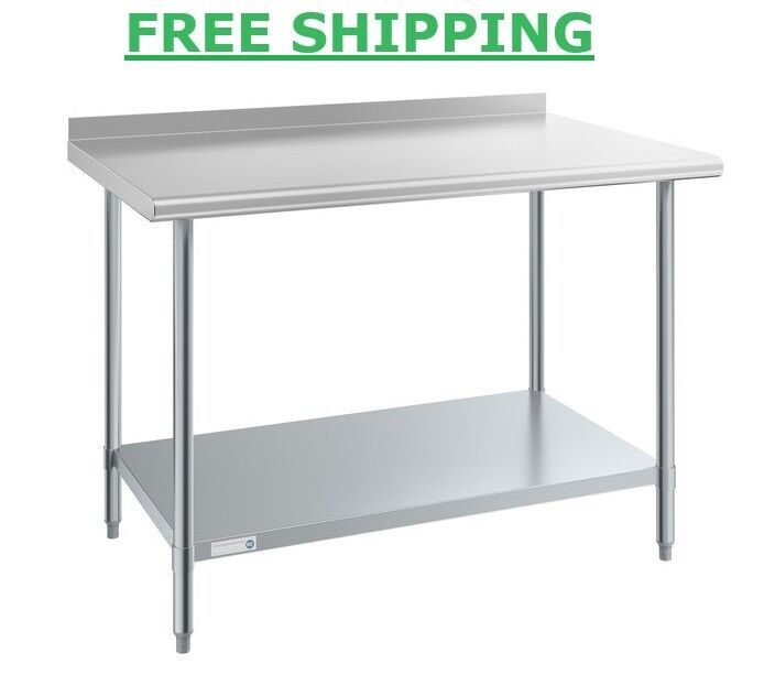 Commercial 30" x 48" Stainless Steel Work Prep Table With 2" Upturn Kitchen NSF