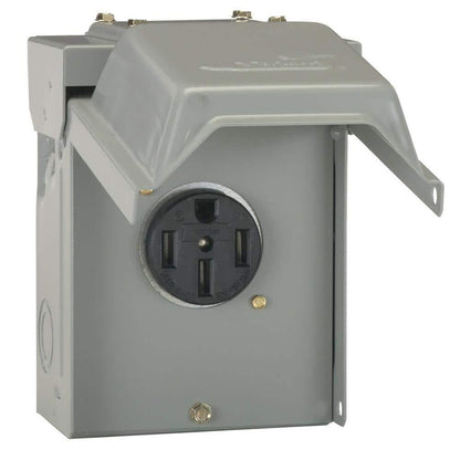 GE 50 Amp Temporary RV Power Outlet Electric Outdoor Receptacle Plug Housing Box