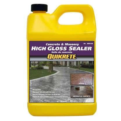 Concrete Sealer 1 Gallon High Gloss UV Resistant Seal Masonry Stone Surfaces