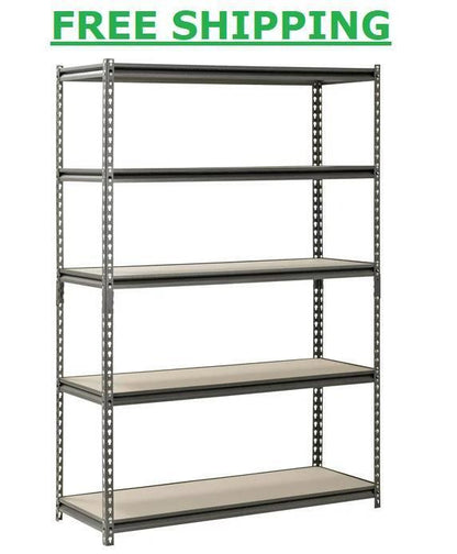 5 Shelf Heavy Duty Metal Muscle Rack Garage Shelving Storage 48"W x 18"D x 72"H