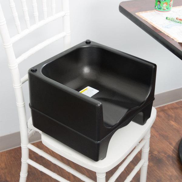 BLACK Dual Height Plastic NSF Stackable Restaurant Booster Chair Seat