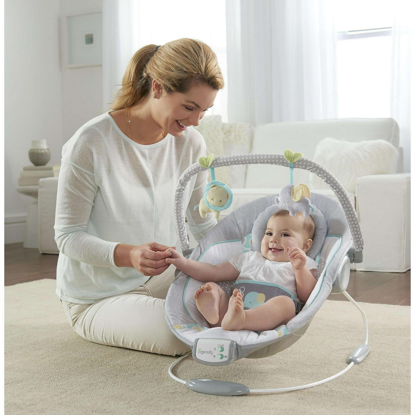 Baby Cradling Bouncer Musical Vibration Rocker Seat Infant Toddler Chair Swing