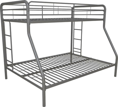 Bunk Beds Twin over Full Kids Girls Boys Bed Teens Dorm Bedroom Furniture Silver