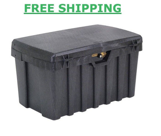 Large 50 Gallon Heavy Duty Black Tuff Bin Lock Tool Box Security Locking Storage