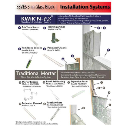 3 in. Thick Series 48 in. Glass Block Perimeter Channel (3-Pack)