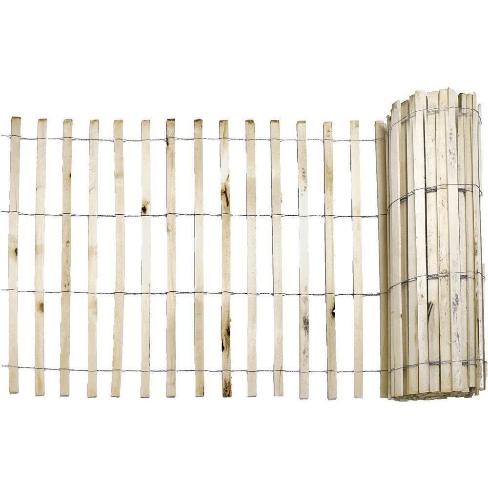 Snow Fence Natural Wood Wooden Slats Protect Sand Dunes Reusable 1/4 x 4 x 50 ft