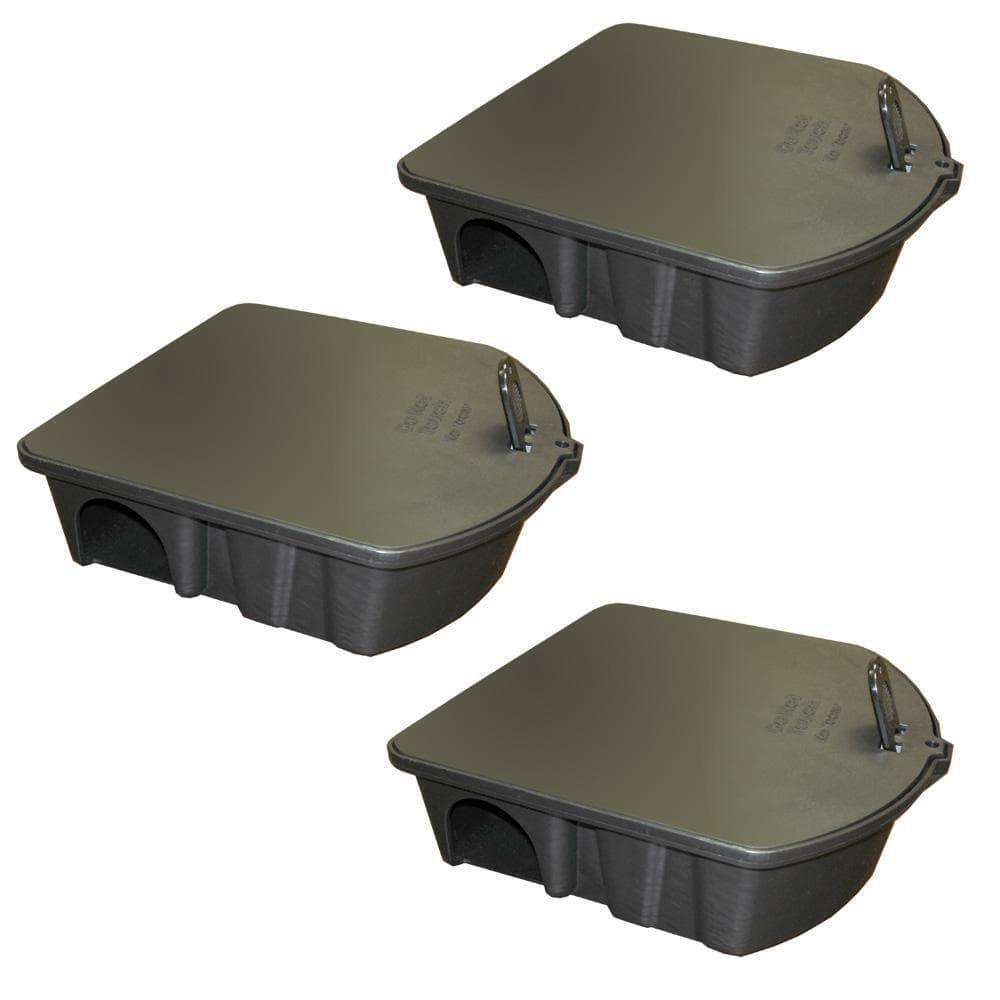 3-PACK MOUSE BAIT STATIONS RAT TRAP ALTERNATIVE RODENT TRAPS BAIT STATION 10x15"