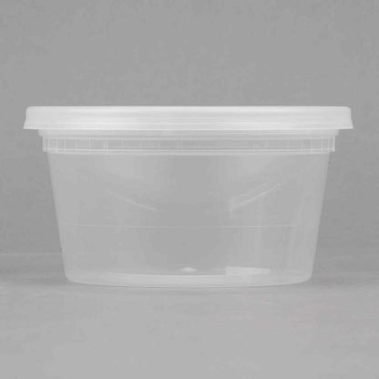 240 CASE 12 OZ Microwavable Clear Round To Go Plastic Deli Food Container & Lid