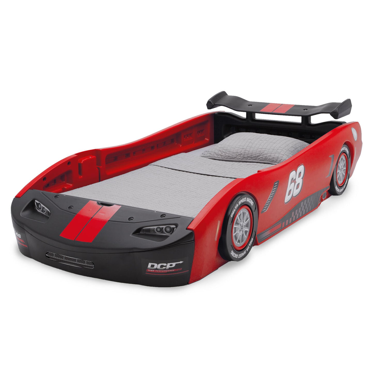 Boys Red Turbo Race Car Twin Plastic Toddler Race Car Bed Kid Child Bedroom NEW