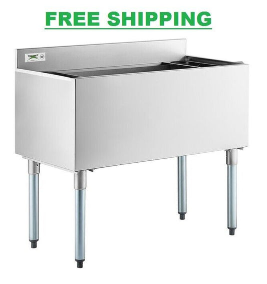 NEW Regency Underbar Stainless Steel Commercial NSF 119 lb Ice Bin 18" x 36" Bar