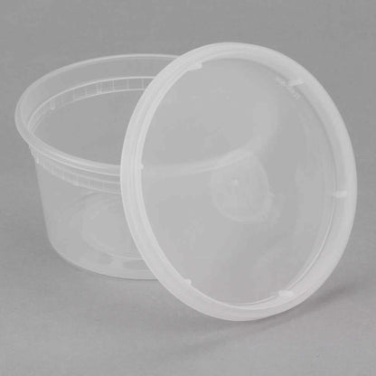 240 CASE 12 OZ Microwavable Clear Round To Go Plastic Deli Food Container & Lid