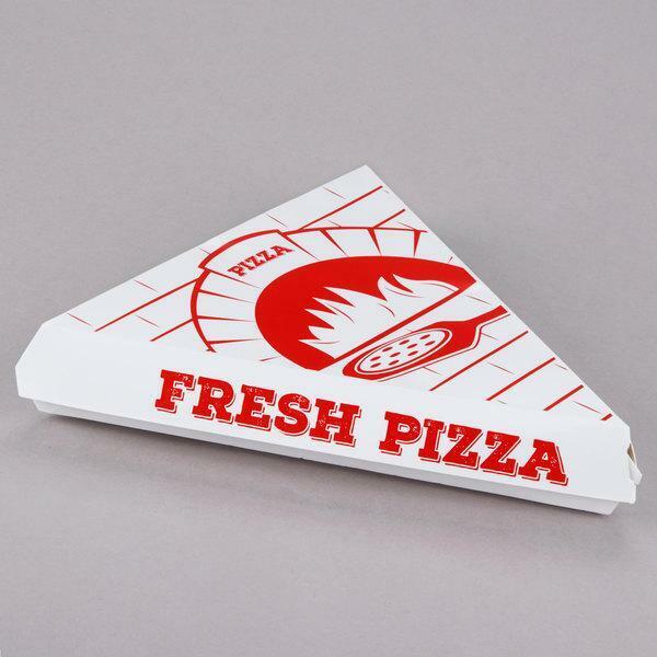 400 Case Choice White Clay Coated Paper Clamshell Pizza Slice Printed Box