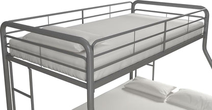 Bunk Beds Twin over Full Kids Girls Boys Bed Teens Dorm Bedroom Furniture Silver