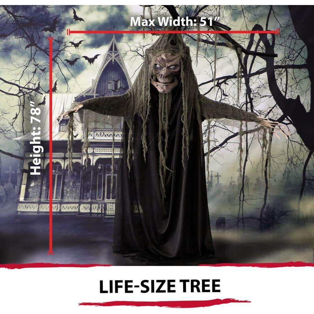 6.5 Ft. Animatronic Haunted Talking Tree Halloween Prop, Moving Mouth for Indoor