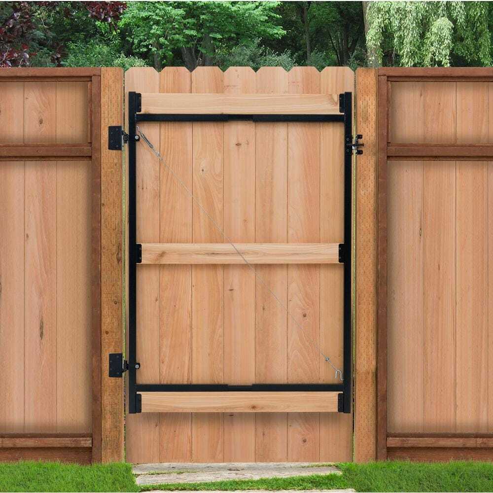 3 Rail Wood Fence Gate Frame Kit Contractor Series Adjustable 60/36-60in Rustic