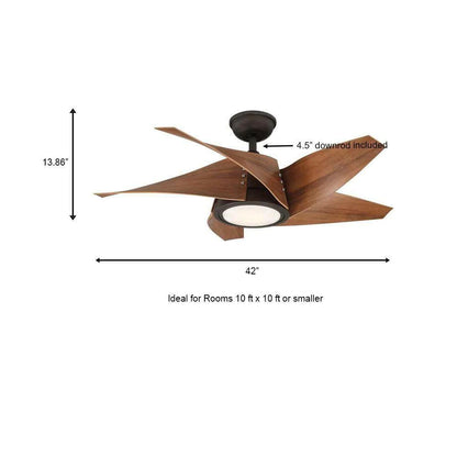 42 in. LED Espresso Bronze Ceiling Fan with Remote Control Indoor/Outdoor