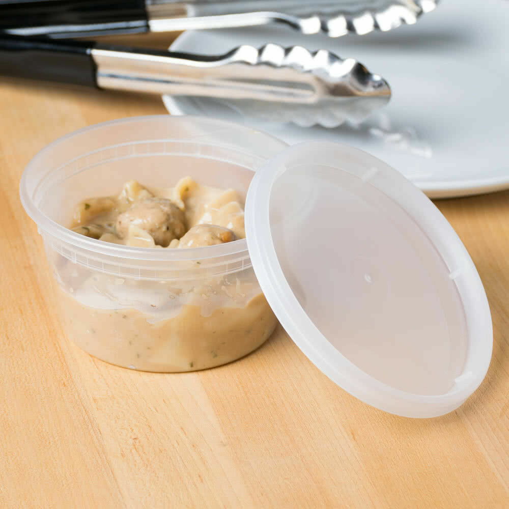 240 CASE 12 OZ Microwavable Clear Round To Go Plastic Deli Food Container & Lid