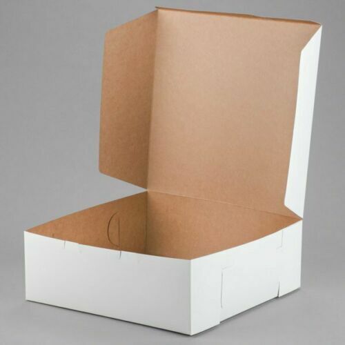 50 Bundle 14 x 14 x 6 Inches Classic White Square Cake Bakery Disposable Box