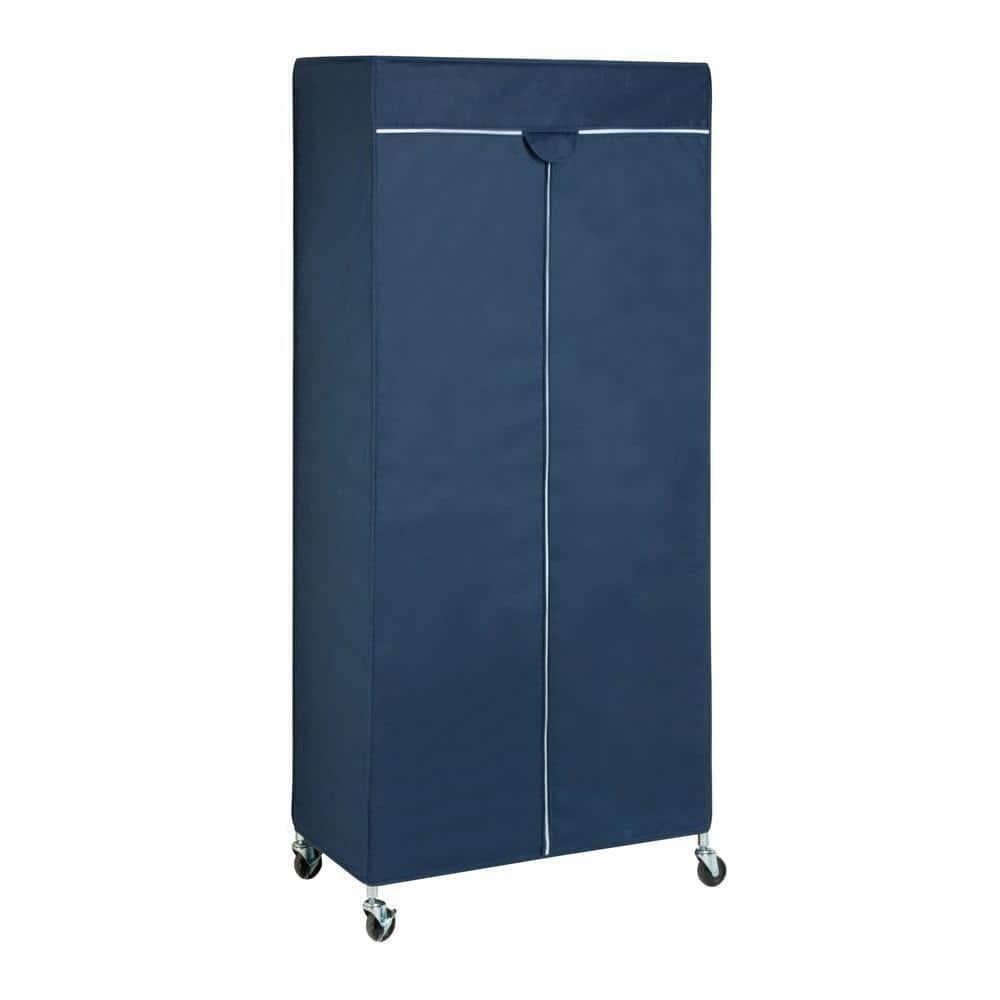 Blue Portable Closet Cover (36 in. W x 73 in. H) Fits Standard Clothes Rack