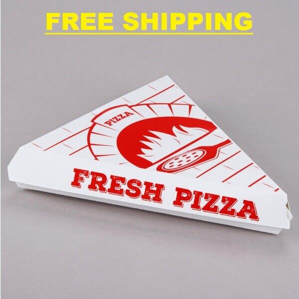 400 Case Choice White Clay Coated Paper Clamshell Pizza Slice Printed Box