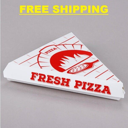 400 Case Choice White Clay Coated Paper Clamshell Pizza Slice Printed Box