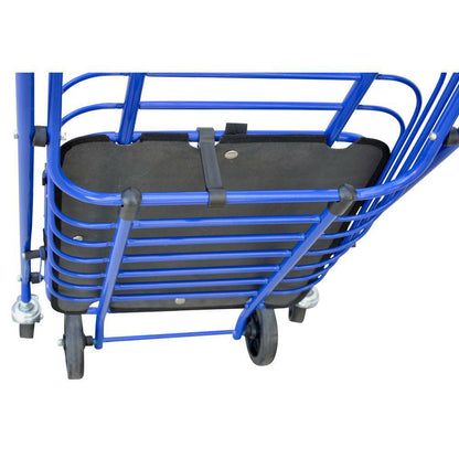 Steel Shopping Cart Blue W/ Accessory Basket W/ Removable Base Support