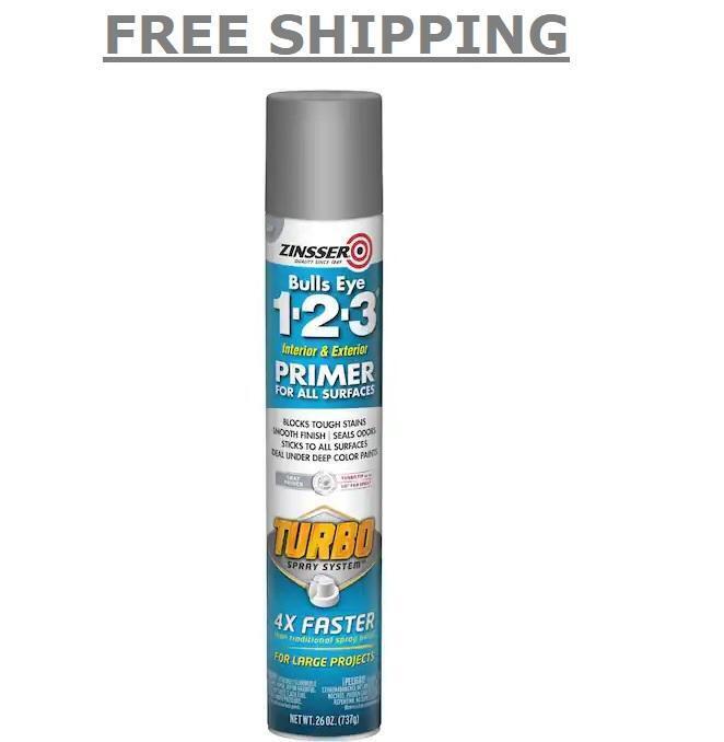 Bulls Eye 1-2-3 26 Oz. Turbo Gray Interior/Exterior Primer Spray (6-Pack)