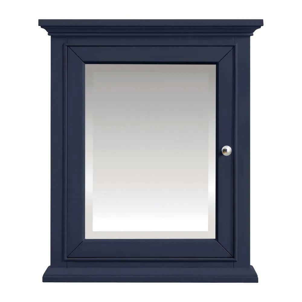 Windlowe 24 in. x 28 in. Surface-Mount Medicine Cabinet in Navy Blue Rectangular