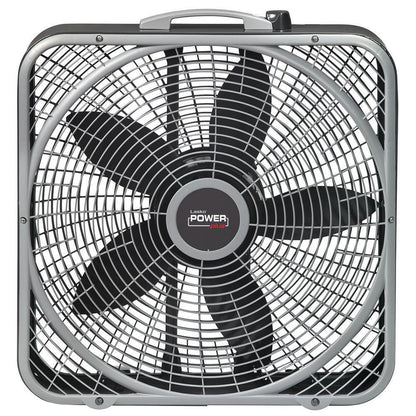 Lasko 20 in. Power Plus Box Fan 3-Speed Floor Steel Indoor Built-in Carry