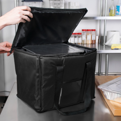 2 PACK Insulated BLACK 15" x 12" x 12 Sandwich Sub Delivery Food Pan Carrier Bag