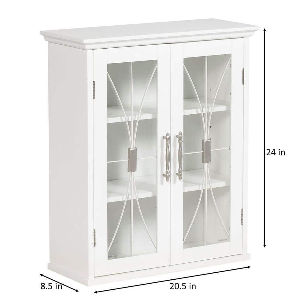 Bathroom Cabinet White Medicine Cabinet Wall Mounted Glass Door Storage Cabinet